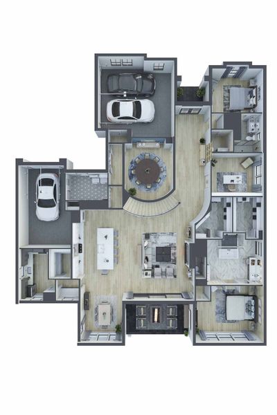 2D floor plan layout of this home in Dunham Pointe 80′, Cypress, TX (Image 3). 2D floor plan layout of this home in Dunham Pointe 80′, Cypress, TX (Image 3).