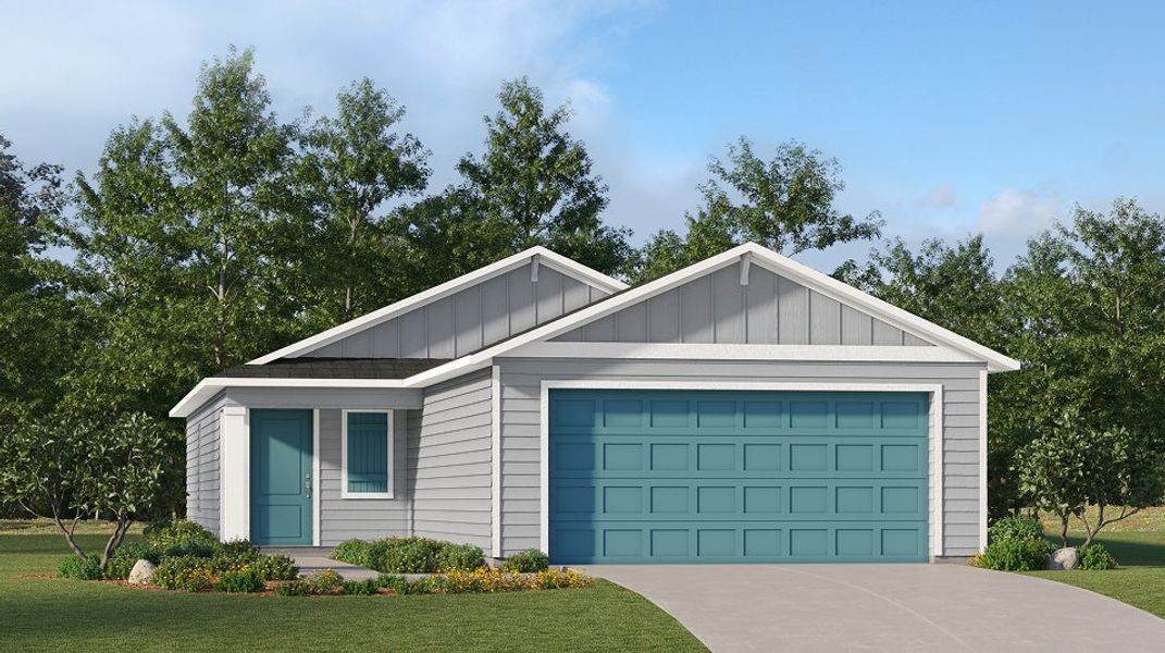 A farmhouse-inspired exterior