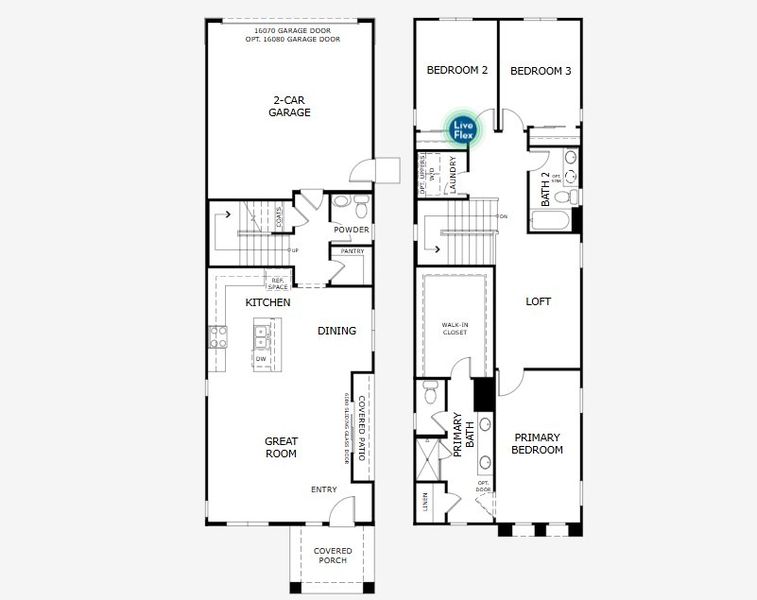 2D floor plan layout of this home in Solvida at Estrella, Goodyear, AZ (Image 5).