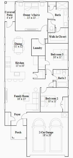 2D floor plan layout of this home in Moore Landing: Avante Collection, Magnolia, TX (Image 6). 2D floor plan layout of this home in Moore Landing: Avante Collection, Magnolia, TX (Image 6).