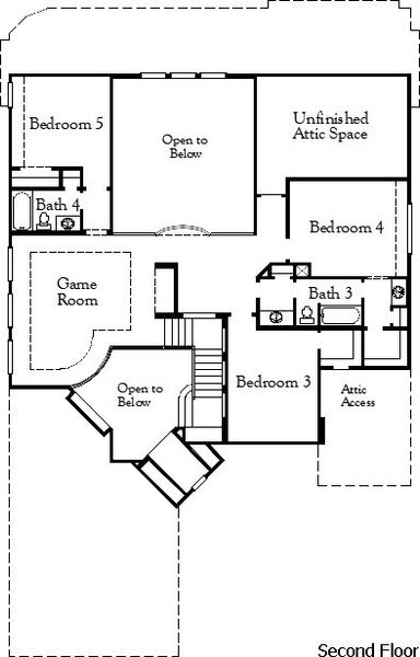 2D floor plan layout of this home in Painted Tree, McKinney, TX (Image 4).
