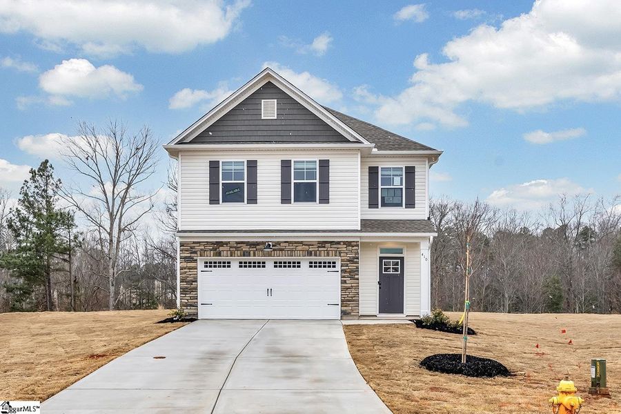 Front exterior of a new home in Sedona, Greenville, SC, highlighting curb appeal (Image 2).