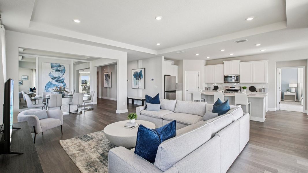 Furnished interior view inside a new home in Deerbrook, Land O' Lakes (Image 6). Furnished interior view inside a new home in Deerbrook, Land O' Lakes (Image 6).