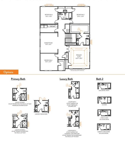 2D floor plan layout for the Winslow by True Homes in Colvin Park, Rock Hill, SC (Image 3).