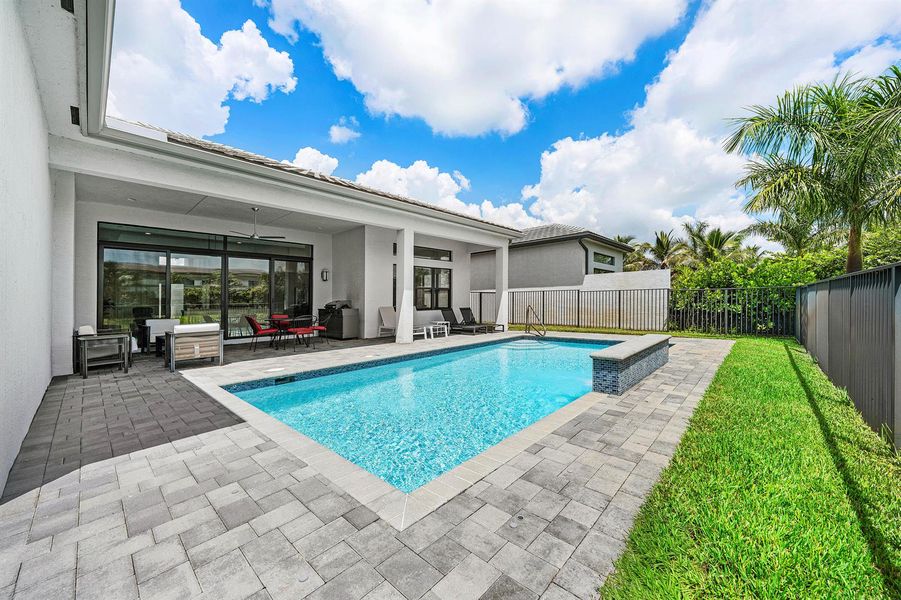 Open Patio and Pool With Waterfall Open Patio and Pool With Waterfall