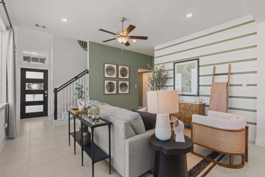 Representative furnished interior of a home built from the Versailles by Chesmar Homes in Santa Rita Ranch, Liberty Hill (Image 3).