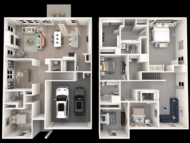 2D floor plan layout for the Taylorsville by Meritage Homes in The Oaks at Dawson, Dawsonville, GA (Image 4).