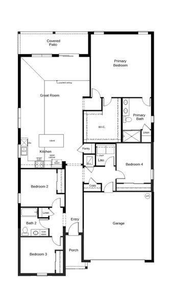 2D floor plan layout of this home in Naples Village at Verona II, Titusville, FL (Image 2).