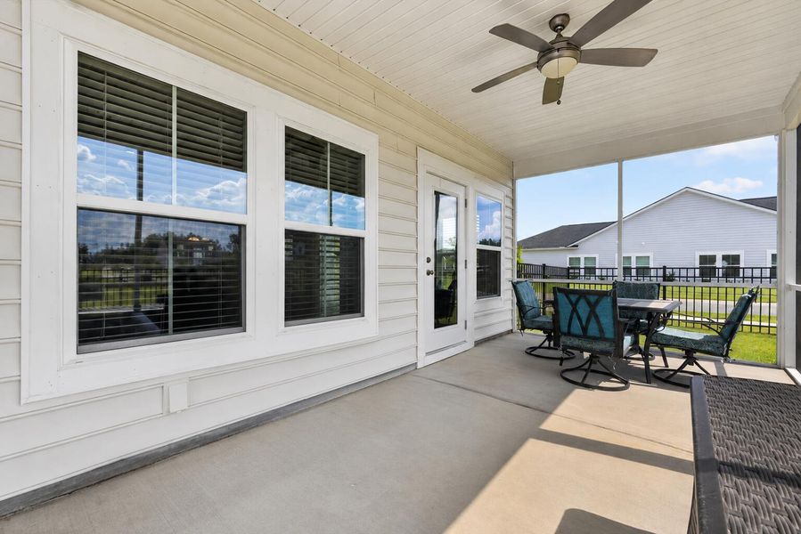 Exterior details and patio area of a home in Horizons at Summers Corner | 55+, Summerville (Image 3). Exterior details and patio area of a home in Horizons at Summers Corner | 55+, Summerville (Image 3).