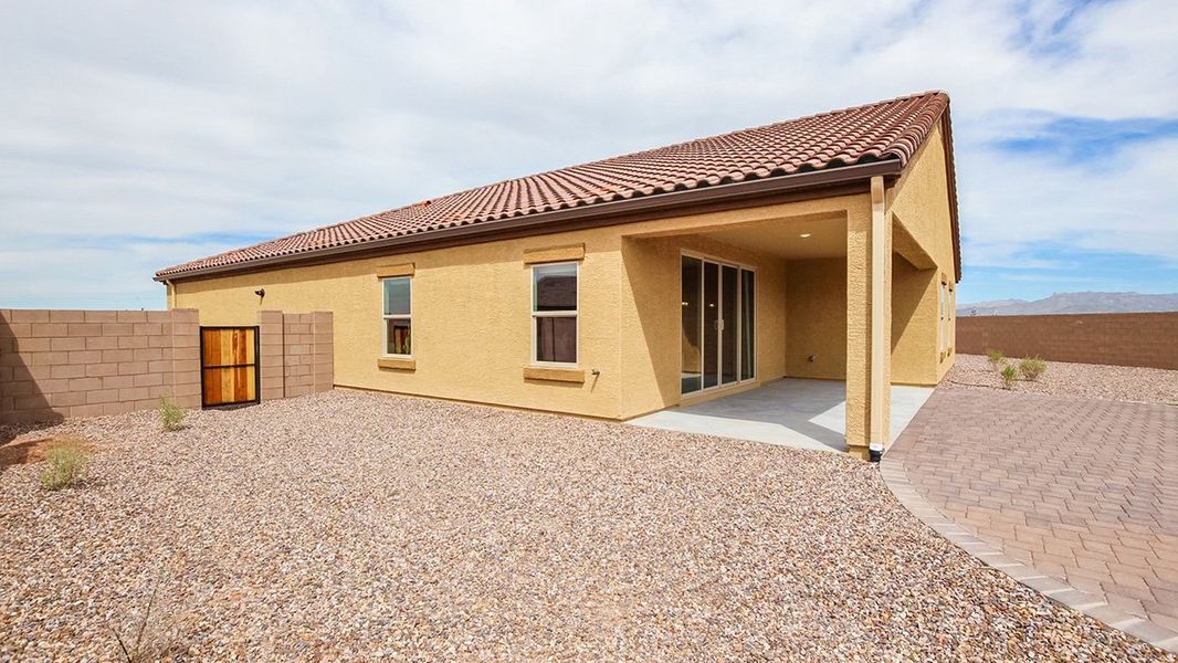 Representative exterior photo of a completed home built from the Citrine - Plan 5042 by D.R. Horton in Sycamore Vista, Vail, AZ (Image 27). Representative exterior photo of a completed home built from the Citrine - Plan 5042 by D.R. Horton in Sycamore Vista, Vail, AZ (Image 27).
