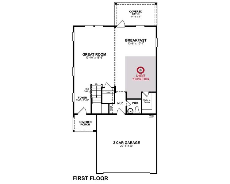 2D floor plan layout for the Hughes by Beazer Homes in Veranda, San Antonio, TX (Image 3).