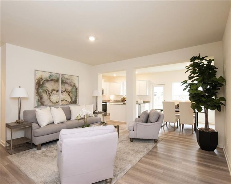 Furnished interior view inside a new home in Shoals Crossing, Conyers (Image 15). Furnished interior view inside a new home in Shoals Crossing, Conyers (Image 15).