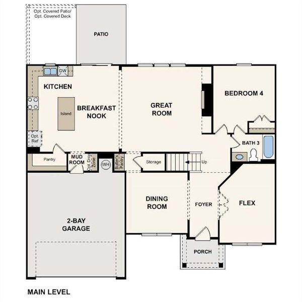 2D floor plan layout of this home in Parkview Estates, South Fulton, GA (Image 5).
