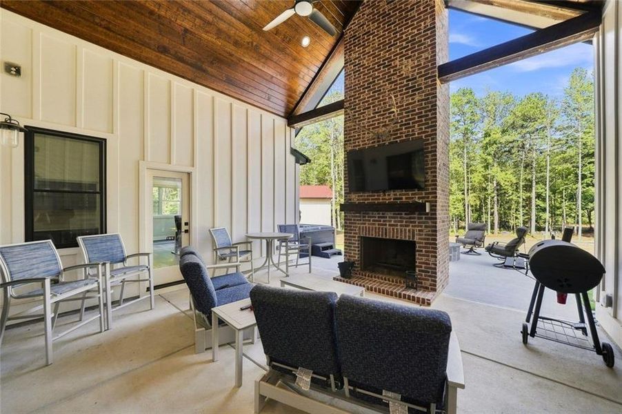 Exterior details and patio area of a home in , Canton (Image 38).