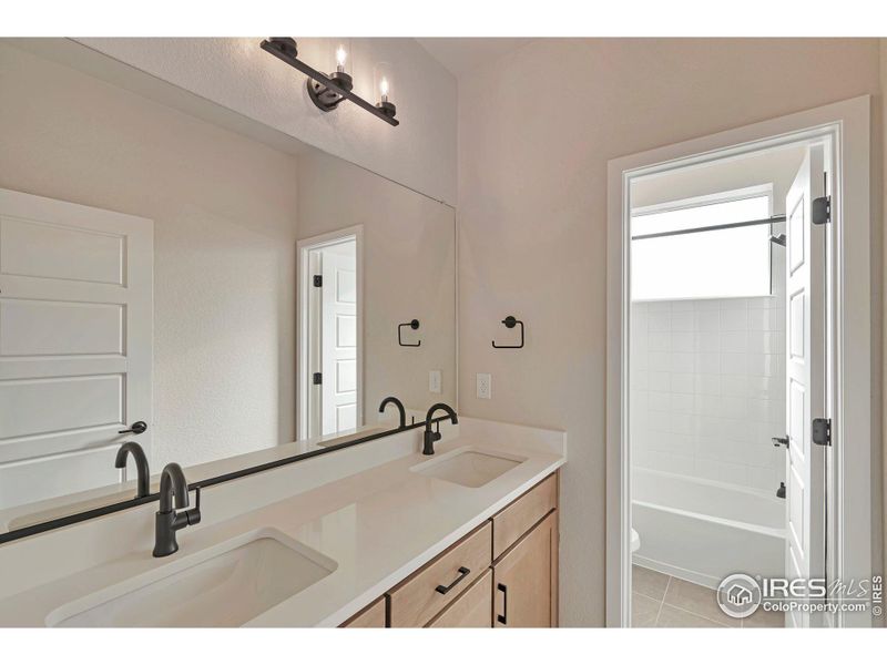 3rd Floor Secondary Bathroom w/ Two Sinks and Quartz C-Tops