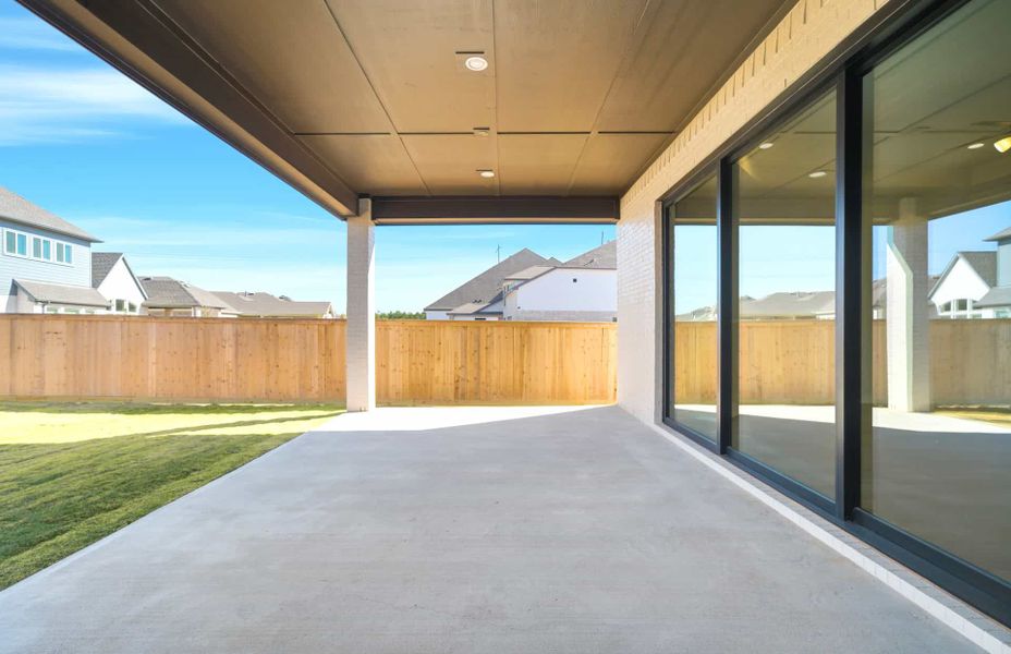 Exterior details and patio area of a home in Bridgeland 60′, Cypress (Image 2). Exterior details and patio area of a home in Bridgeland 60′, Cypress (Image 2).