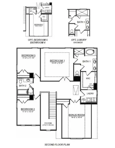 2D floor plan layout for the Fleetwood by D.R. Horton in Reedy Lake, Piedmont, SC (Image 3).