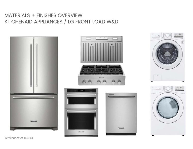 Color Board - Subject to Modification - Washer / Dryer / Refrigerator are optional