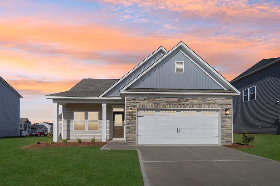 Image 55 representing the Buck Island II by Great Southern Homes in Providence Station at Trolley Run, Aiken, SC.