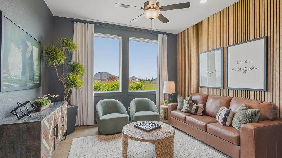 Representative furnished interior of a home built from the Sydney by Chesmar Homes in Westland Ranch, League City (Image 19).
