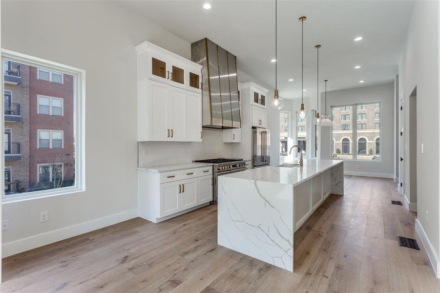 Thirteen foot kitchen island perfect for entertaining Thirteen foot kitchen island perfect for entertaining