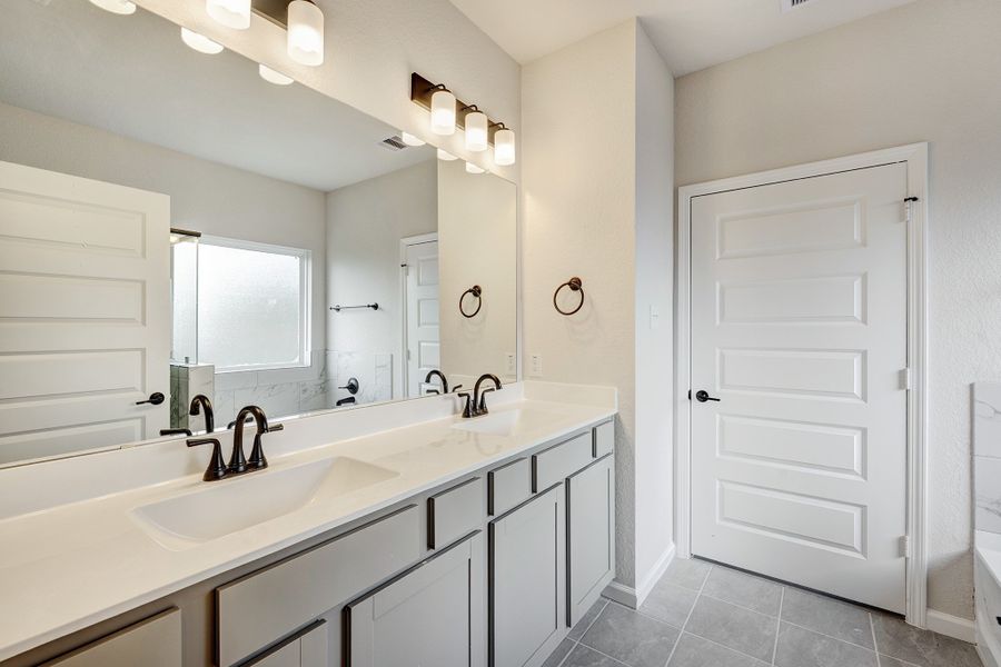 The Davenport II – Primary Bathroom with Dual Vanities and Garden Tub The Davenport II – Primary Bathroom with Dual Vanities and Garden Tub