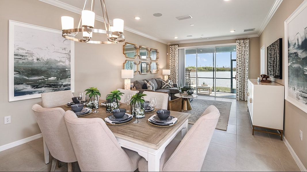 Representative furnished interior of a home built from the Avanti VII by Taylor Morrison in Esplanade Lake Club Condos, Fort Myers (Image 3).