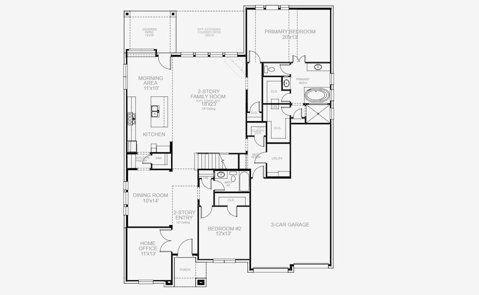 2D floor plan layout for the 3394W by Perry Homes in Juniper Springs 60', Lockhart, TX (Image 4). 2D floor plan layout for the 3394W by Perry Homes in Juniper Springs 60', Lockhart, TX (Image 4).