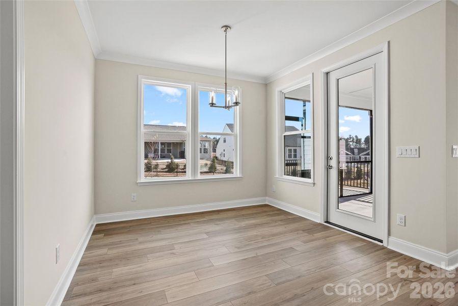 Sunlit dining area...