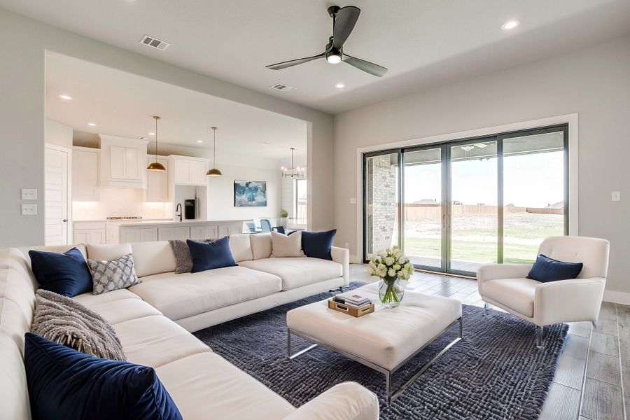 Representative furnished interior of a home built from the The Abilene by Kenmark Homes in Coyote Crossing, Godley (Image 9). Representative furnished interior of a home built from the The Abilene by Kenmark Homes in Coyote Crossing, Godley (Image 9).