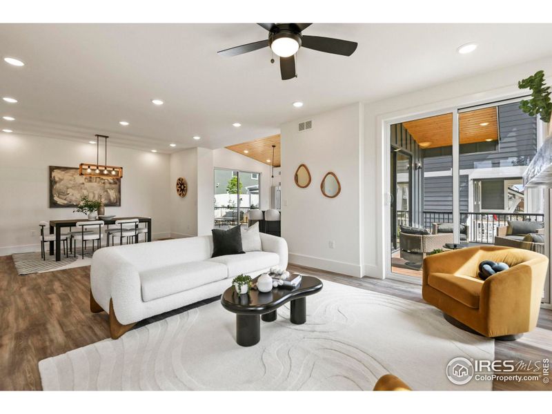 Large patio doors bring the outside in!