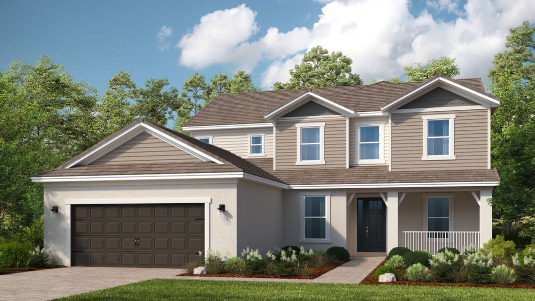 Representative exterior photo of a completed home built from the Sand Key by Taylor Morrison in Hammock at Two Rivers, Zephyrhills, FL (Image 20).