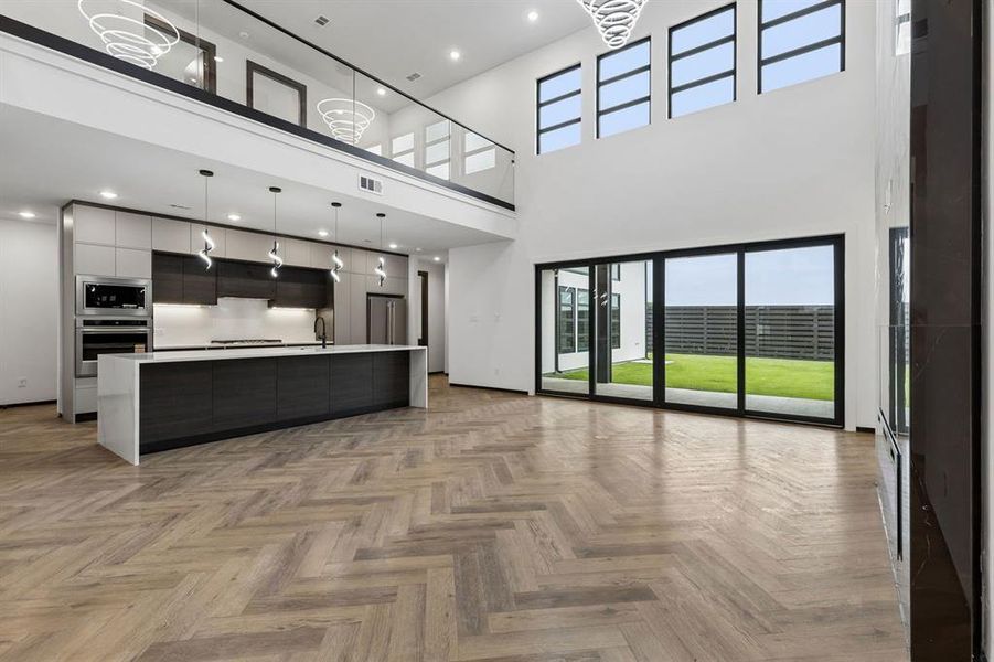 Double height living areas