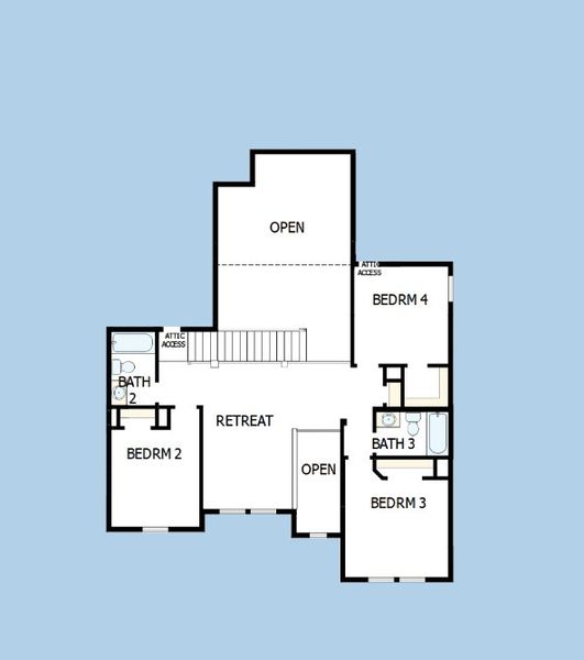 2D floor plan layout of this home in Windsong - Reserve Series, Boerne, TX (Image 5). 2D floor plan layout of this home in Windsong - Reserve Series, Boerne, TX (Image 5).