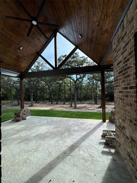 View of patio with ceiling fan View of patio with ceiling fan