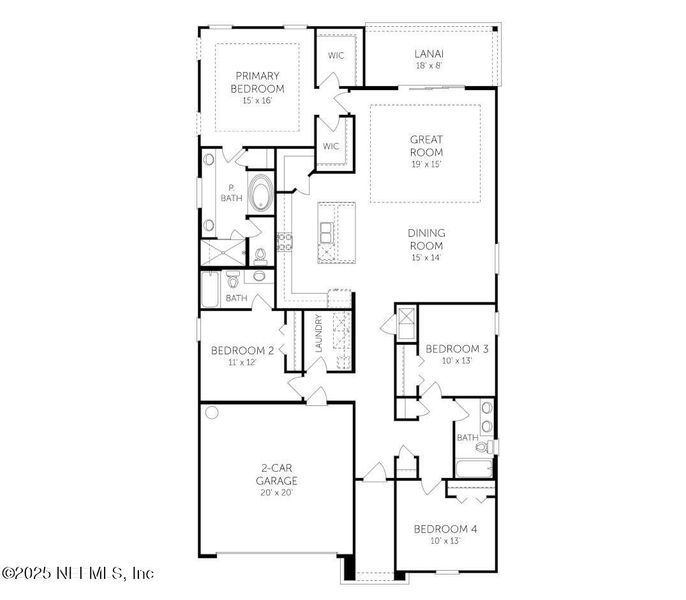 2D floor plan layout of this home in Amberly, Green Cove Springs, FL (Image 2). 2D floor plan layout of this home in Amberly, Green Cove Springs, FL (Image 2).