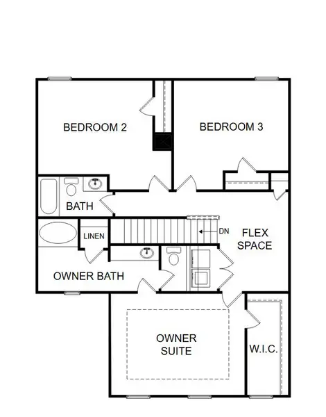 2D floor plan layout of this home in The Retreat at Browns Ridge, Newnan, GA (Image 3).