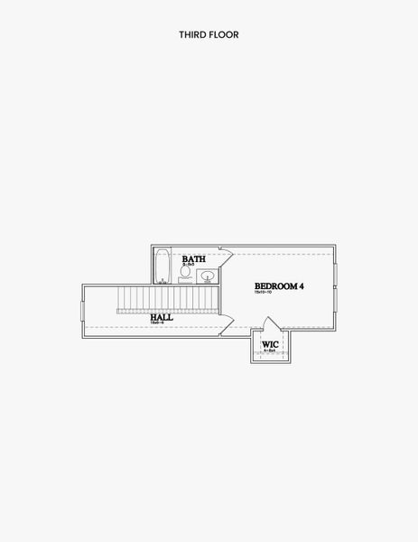2D floor plan layout for the Lily by Red Cedar Homes in Cedars at First Street, Huntersville, NC (Image 4).