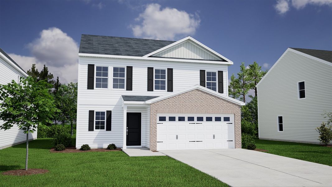 Representative exterior photo of a completed home built from the Monroe - Genesis Value Collection by Mungo Homes in Hidden Springs, Lexington, SC (Image 2). Representative exterior photo of a completed home built from the Monroe - Genesis Value Collection by Mungo Homes in Hidden Springs, Lexington, SC (Image 2).
