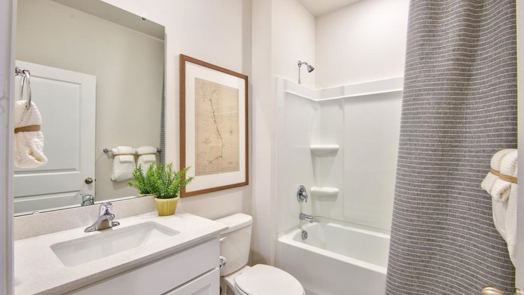 Furnished interior view inside a new home in Beaver Dam Crossing, Bailey (Image 21). Furnished interior view inside a new home in Beaver Dam Crossing, Bailey (Image 21).