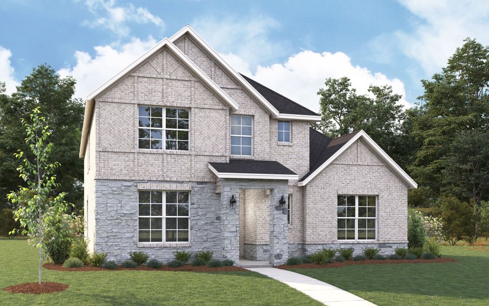 The Lavon - Tudor with Stone Elevation The Lavon - Tudor with Stone Elevation