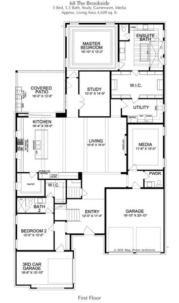 2D floor plan layout of this home in Fields Prestige - 60's, Frisco, TX (Image 22).