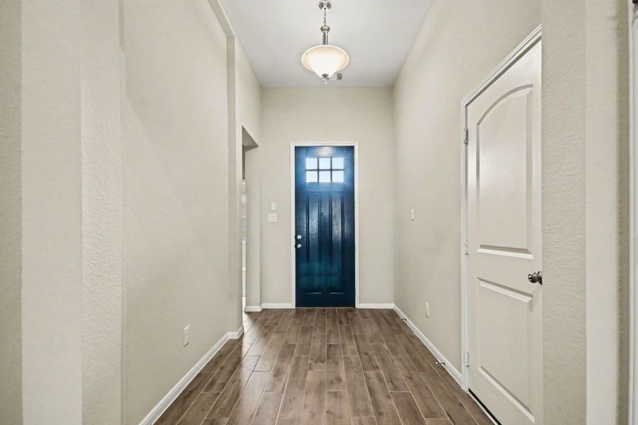 Inviting entryway offers a warm welcome.