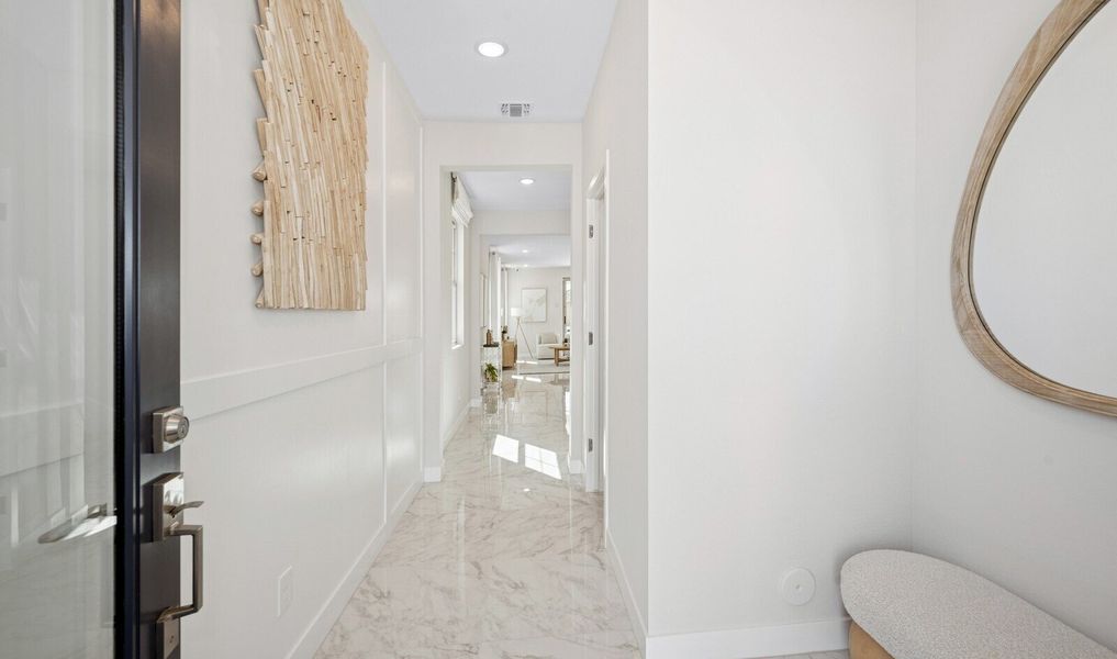 Foyer with decorative feature wall