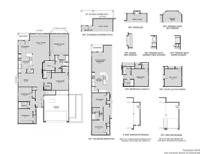 2D floor plan layout of this home in Cinco Lakes, San Antonio, TX (Image 3).