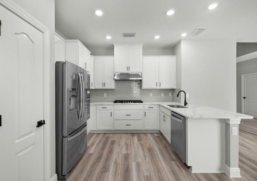 Kitchen with stainless steel applainces