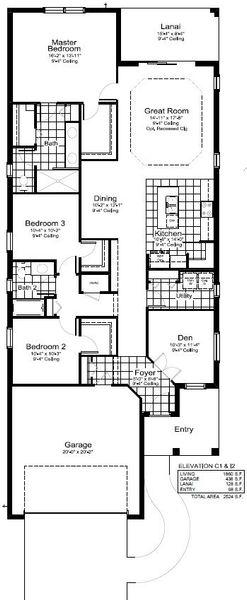 2D floor plan layout for the Dream 2 by Neal Communities in Verandah, Fort Myers, FL (Image 4).