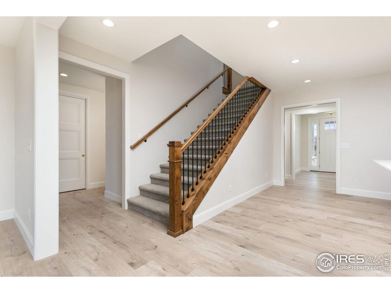 The staircase leading to the second floor is extra wide which sure makes moving furniture easier