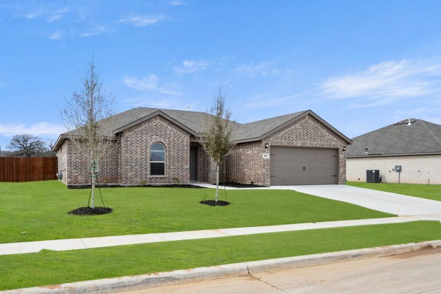 Representative exterior photo of a completed home built from the Alderbury II by Impression Homes in Stone Eagle, Azle, TX (Image 2). Representative exterior photo of a completed home built from the Alderbury II by Impression Homes in Stone Eagle, Azle, TX (Image 2).