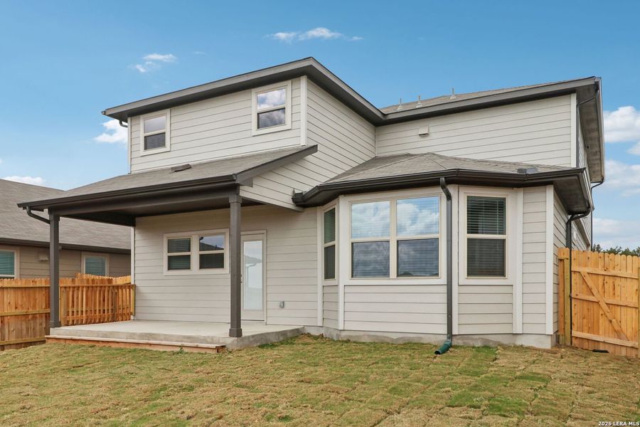 Exterior details and patio area of a home in Legendary Trails - Premier Series, Cibolo (Image 28).